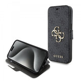 Guess iPhone 15 Plus Cover 4G Logo Grå