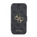 Guess iPhone 15 Cover 4G Logo Grå