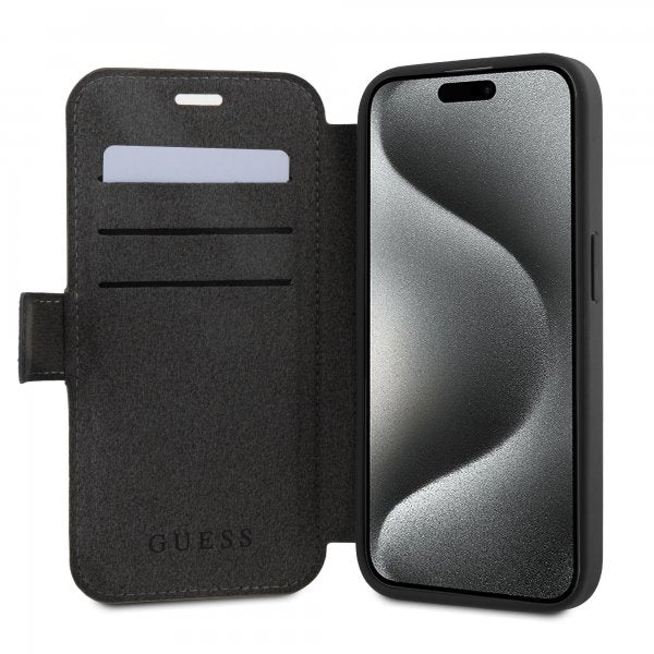 Guess iPhone 15 Cover 4G Logo Grå