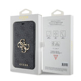 Guess iPhone 15 Cover 4G Logo Grå