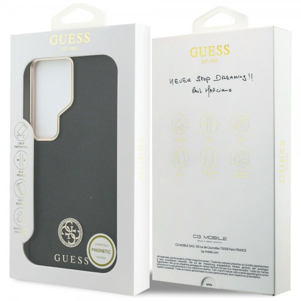 Guess Samsung Galaxy S26 Ultra Cover Rhinestone Logo MagSafe Sort