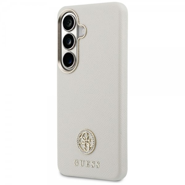 Guess Samsung Galaxy S26 Cover Rhinestone Logo MagSafe Beige