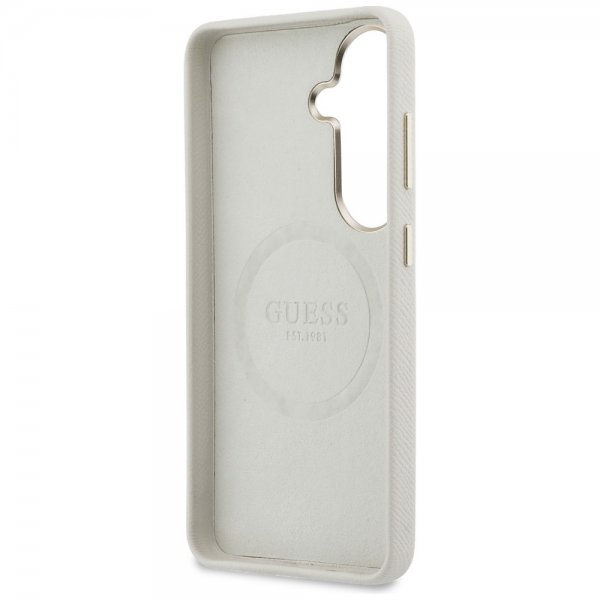 Guess Samsung Galaxy S26 Cover Rhinestone Logo MagSafe Beige