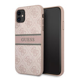 Guess iPhone 11 Cover Printed Stripe Rosa