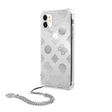 Guess iPhone 11 Cover Chain Peony Silver