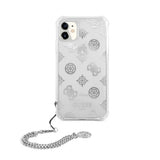 Guess iPhone 11 Cover Chain Peony Silver
