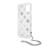 Guess iPhone 11 Cover Chain Peony Silver