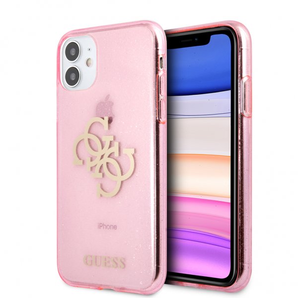 Guess iPhone 11 Cover Full Glitter Rosa