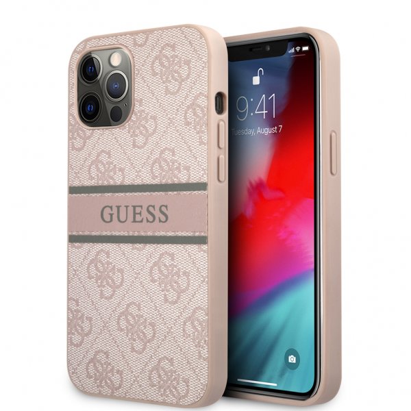 Guess iPhone 12 Pro Max Cover Printed Stripe Rosa