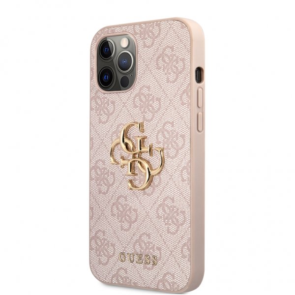 Guess iPhone 12 Pro Max Cover Metal Logo Rose