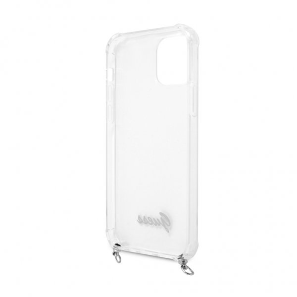 Guess iPhone 12 Pro Max Cover Chain & Script Silver Klar