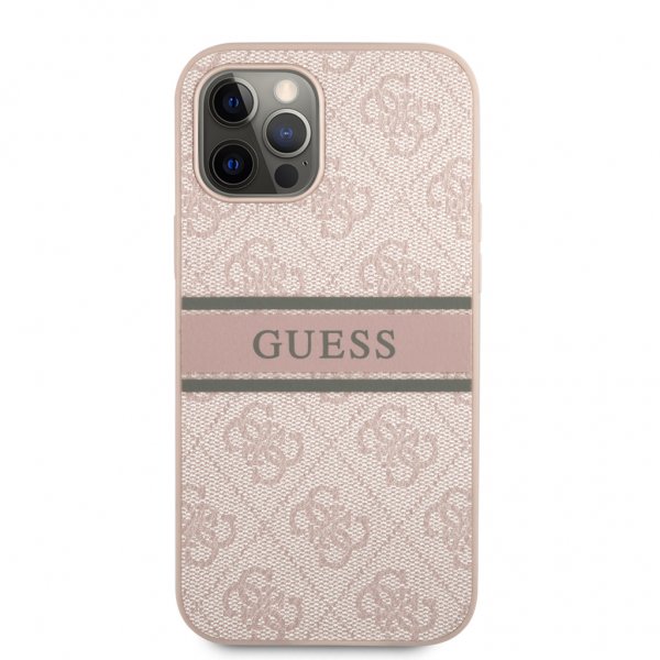 Guess iPhone 12/iPhone 12 Pro Cover Printed Stripe Rosa