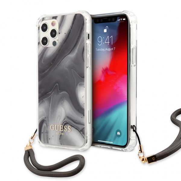 Guess iPhone 12/iPhone 12 Pro Cover Marble Grå