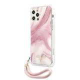 Guess iPhone 12/iPhone 12 Pro Cover Marble Rosa