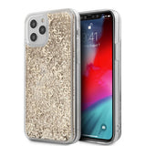 Guess iPhone 12 Pro Max Cover Liquid Glitter Guld