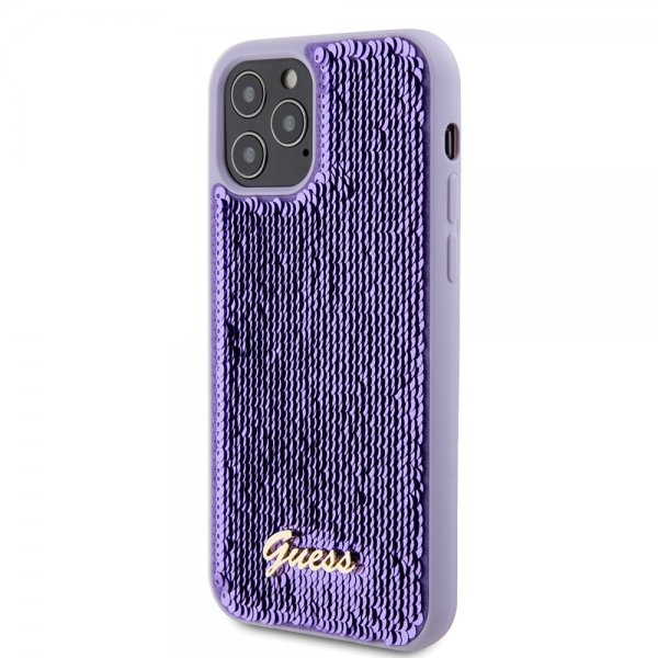 Guess iPhone 12/iPhone 12 Pro Cover Sequin Lilla