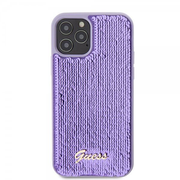 Guess iPhone 12/iPhone 12 Pro Cover Sequin Lilla
