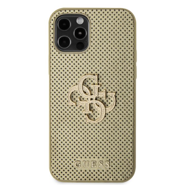 Guess iPhone 12/iPhone 12 Pro Cover Perforated Glitter Guld