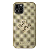 Guess iPhone 12/iPhone 12 Pro Cover Perforated Glitter Guld