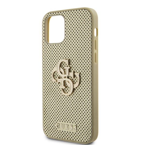 Guess iPhone 12/iPhone 12 Pro Cover Perforated Glitter Guld