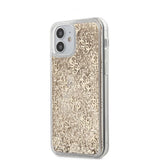 Guess iPhone 12 Mini Cover Liquid Glitter Guld