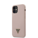Guess iPhone 12 Mini Cover Metal Triangle Lyserød