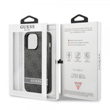 Guess iPhone 13 Pro Cover Printed Stripe Bottom Grå