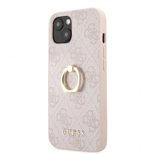 Guess iPhone 13 Cover Ring Stand Rosa