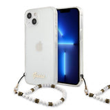Guess iPhone 13 Cover Pearl Handle Script Logo Hvid