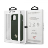 Guess iPhone 13 Skal Silicone Metal Logo 4G Grøn