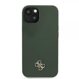 Guess iPhone 13 Skal Silicone Metal Logo 4G Grøn