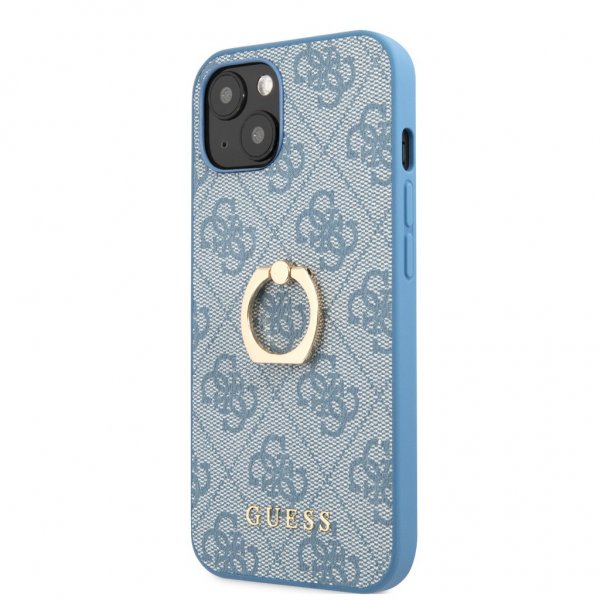 Guess iPhone 13 Mini Cover Ring Stand Blå