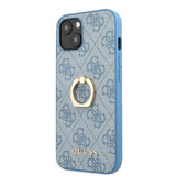 Guess iPhone 13 Mini Cover Ring Stand Blå