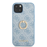 Guess iPhone 13 Mini Cover Ring Stand Blå