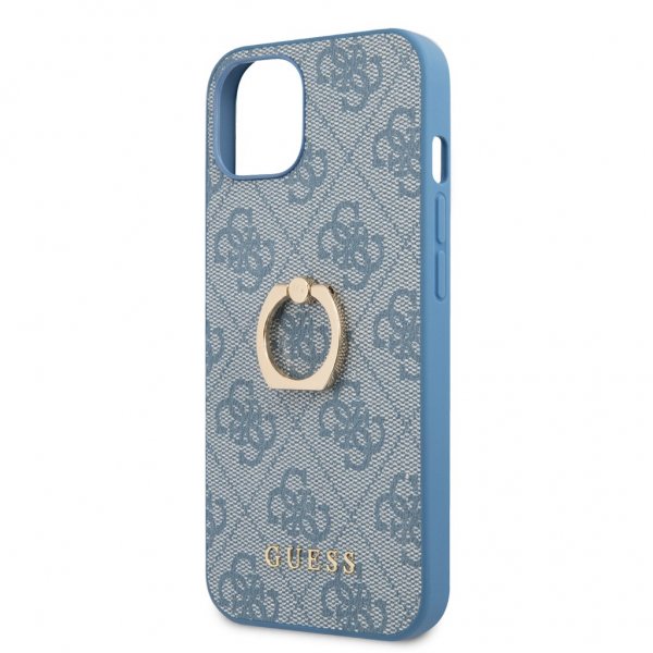Guess iPhone 13 Mini Cover Ring Stand Blå