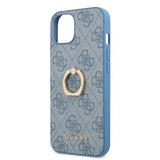 Guess iPhone 13 Mini Cover Ring Stand Blå