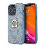 Guess iPhone 13 Pro Max Cover Ring Stand Blå