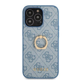 Guess iPhone 13 Pro Max Cover Ring Stand Blå
