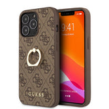 Guess iPhone 13 Pro Max Cover Ring Stand Brun