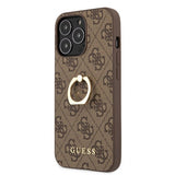 Guess iPhone 13 Pro Max Cover Ring Stand Brun