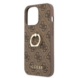 Guess iPhone 13 Pro Max Cover Ring Stand Brun