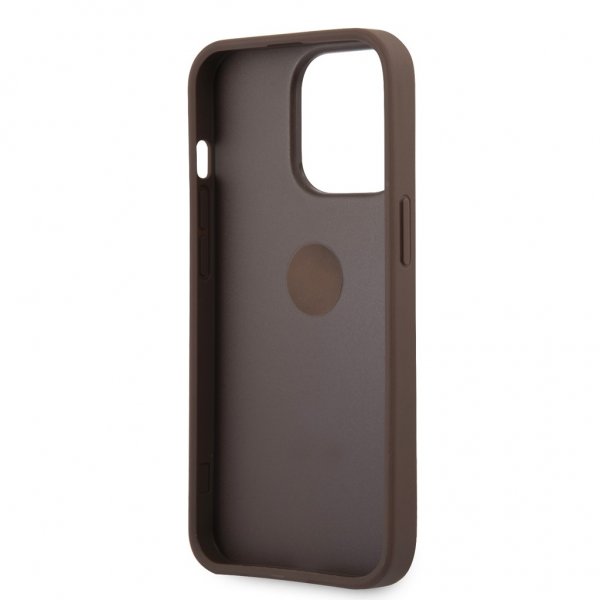 Guess iPhone 13 Pro Max Cover Ring Stand Brun