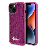 Guess iPhone 15 Cover Sequin Fuschia