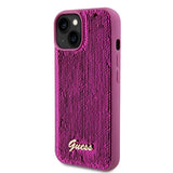 Guess iPhone 15 Cover Sequin Fuschia