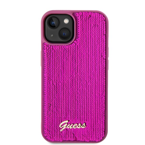 Guess iPhone 15 Cover Sequin Fuschia