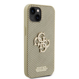 Guess iPhone 15 Cover Perforated Glitter Guld