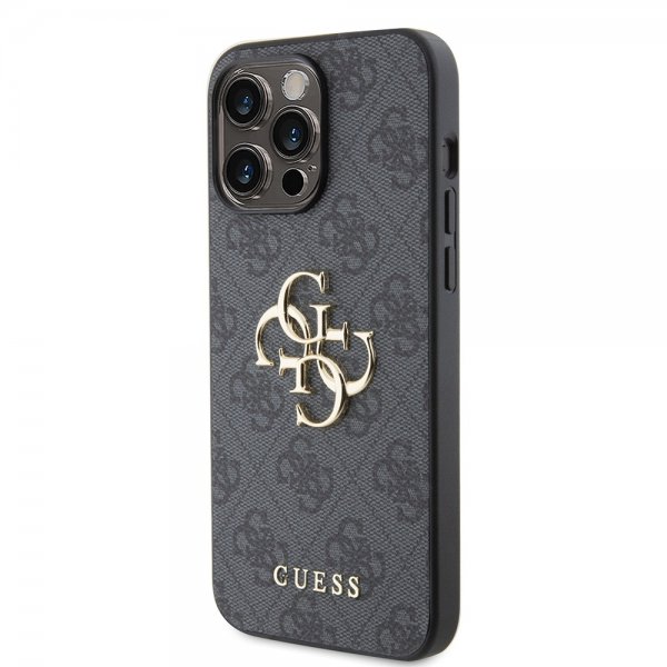 Guess iPhone 15 Pro Max Cover 4G Logo Grå