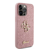 Guess iPhone 15 Pro Max Cover Fixed Glitter Rosa