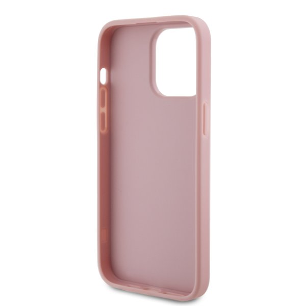 Guess iPhone 15 Pro Max Cover Fixed Glitter Rosa