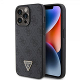 Guess iPhone 15 Pro Max Cover 4G Metal Triangle Strass Sort